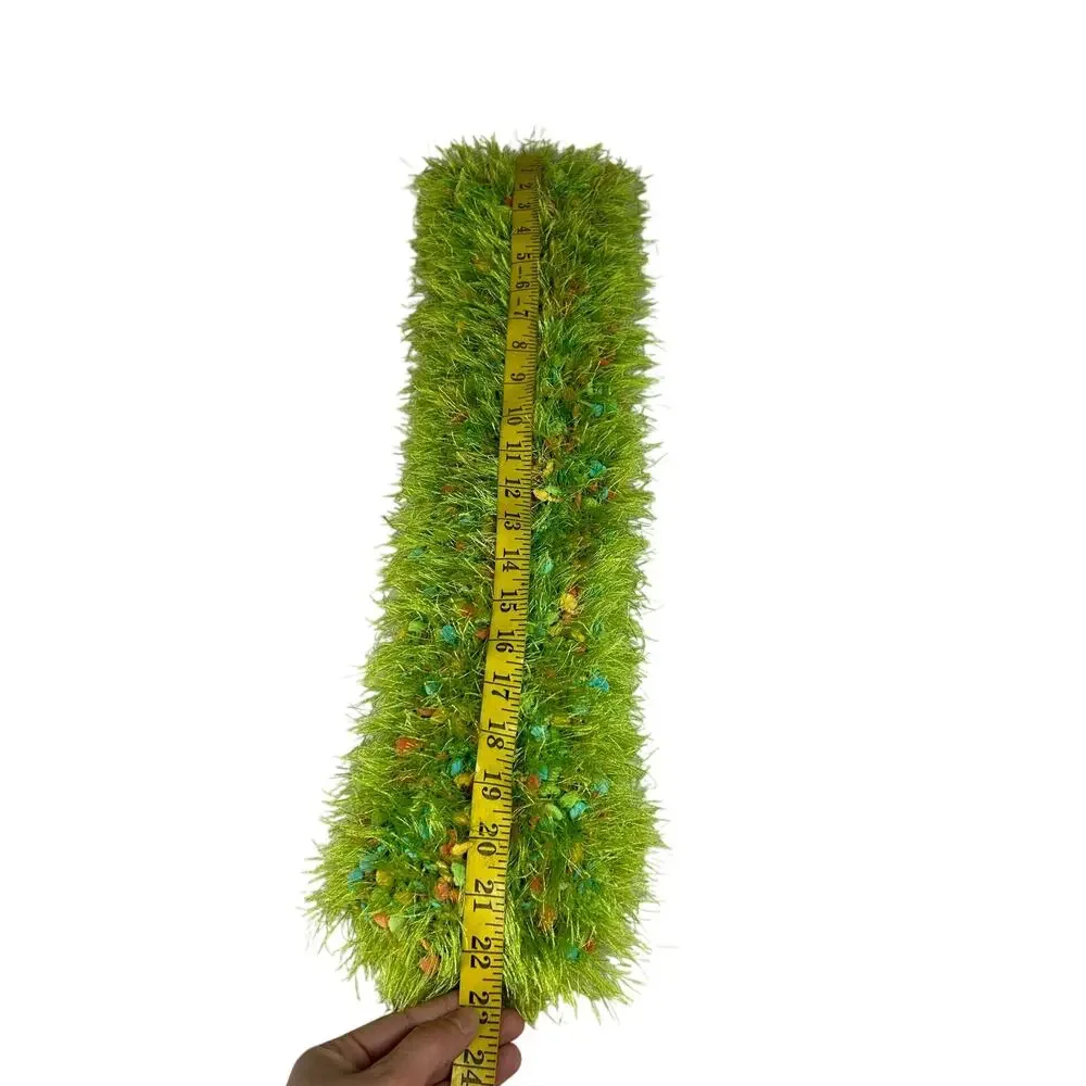 Vintage 90s Y2K Green Grass Vibrant Neck Scarf- Lime Green